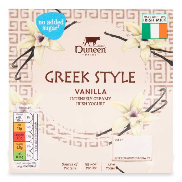 Greek Style Vanilla Irish Yogurt 4x125 Duneen